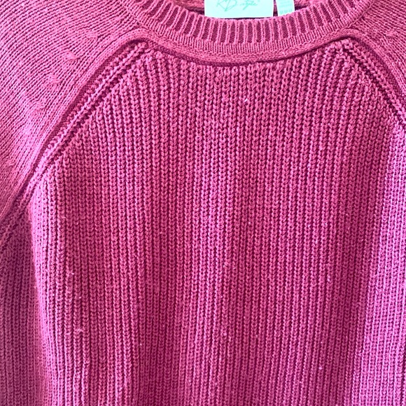 RD Style - Rowca Cotton Blend Crew Neck Sweater - Burgundy - Medium - Picture 3 of 8